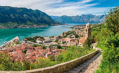 A view of the Bay of Kotor in Montenegro